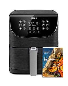 COSORI Pro Gen 2 Air Fryer 5.8QT, Upgraded Version with Stable Performance & Sleek New Look, 13 One Touch Functions, 100 Paper & 1100 Online Recipes, Dishwasher-Safe Detachable Square Basket, Black