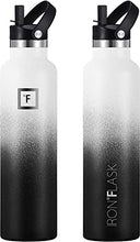 IRON °FLASK Sports Water Bottle - 24 oz, 3 Lids (Straw Lid) - Leak Proof, Durable Double Walled Stainless Steel - Gym Bottles for Men, Women & Kids - Insulated Thermos, Hot & Cold Hiking Canteen