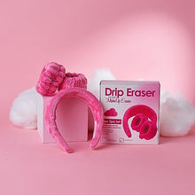 Drip Eraser by The Original MakeUp Eraser, Absorbent Headband and Wristbands Collect Water During Face Washing, 3 Piece Spa Set, Pink, One Size Fits Most