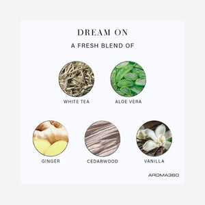 Aroma360 - Dream On - Paris Collection Reed Diffuser Duo - Luxury Aromatherapy Diffuser - Hints of Bright White Tea, Sweet Vanilla, & Cedar - Essential Oil Diffusers - Shelf Decor - Home & Office