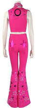 Zhazieon Bar-bie Ken Cowboy Outfit Hat Kids Bar-bie 70s 80s Hippie Disco Costume Pink Flare Pant Cowgirl Jumpsuit (Pink-Adult, 3X-Large)