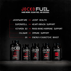 Jocko Fuel Joint Support Supplement - Glucosamine MSM for Joint Pain, Mobility, & Flexibility w/Turmeric & Boswellia (180 Capsules)