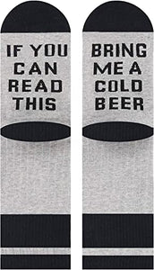 Zmart Funny Crazy Silly Socks for Women Beer Socks Beer Gifts for Women, Funny Drinking Gifts If You Can Read This Socks