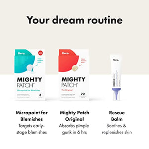Mighty Patch Original from Hero Cosmetics - Hydrocolloid Acne Pimple Patch for Covering Zits and Blemishes, Spot Stickers for Face and Skin, Vegan-friendly and Not Tested on Animals (72 Count)