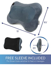 Zyllion Shiatsu Neck Back Massager with Heat - 3D Deep Tissue Kneading Back Massage Pillow for Upper Lower Back, Neck, Shoulder, Legs, Feet, Chair & Car (NOT Cordless) - Slate Velvet (ZMA-13-SLV)