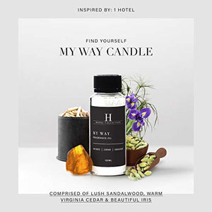 Hotel Collection - My Way Essential Oil Scent - Luxury Hotel Inspired Aromatherapy Scent Diffuser Oil - Lush Sandalwood, Warm Virginia Cedar, & Beautiful Iris - 120mL