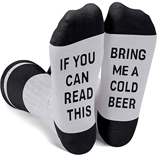 Zmart Funny Crazy Silly Socks for Women Beer Socks Beer Gifts for Women, Funny Drinking Gifts If You Can Read This Socks