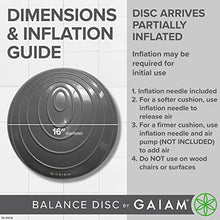 Gaiam Balance Disc Wobble Cushion Stability Core Trainer For Home Or Office Desk Chair and Kids Alternative Classroom Sensory Wiggle Seat - Black