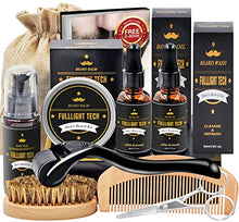 Beard Kit for Men Grooming & Care W/Beard Wash/Shampoo,2 Packs Beard Growth Oil,Beard Balm Leave-in Conditioner,Beard Comb,Beard Brush,Beard Scissor 100% Pure & Organic Beard Growth Kit