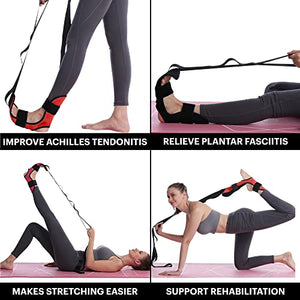 DMoose Calf Stretcher & Foot Stretcher for Plantar Fasciitis - Hamstring Stretcher Stretching Strap for Achilles Tendonitis, Leg Stretcher Ligament Stretching Belt for Pain Relief, Dancers and Yoga