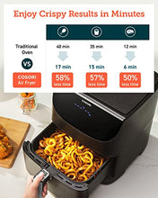 COSORI Pro Gen 2 Air Fryer 5.8QT, Upgraded Version with Stable Performance & Sleek New Look, 13 One Touch Functions, 100 Paper & 1100 Online Recipes, Dishwasher-Safe Detachable Square Basket, Black