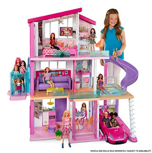 Barbie DreamHouse Dollhouse with 70+ Accessories, Working Elevator & Slide, Transforming Furniture, Lights & Sounds (Amazon Exclusive)