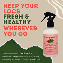 Locsanity Daily Moisturizing Refreshing Spray for Locs, Dreadlocks - Rose Water and Peppermint Hair Scalp Moisturizer, Dreadlock Spray - Natural Loc Care and Maintenance (8oz)