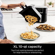 Ninja DZ550 Foodi 10 Quart 6-in-1 DualZone Smart XL Air Fryer with 2 Independent Baskets, Smart Cook Thermometer for Perfect Doneness, Match Cook & Smart Finish to Roast, Dehydrate & More, Grey