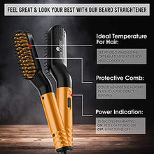 Beard Straightener Grooming Kit for Men, Beard Growth Oil, Sandalwood Balm, Beard Wash, Beard Brush & Comb, Beard Conditioner, Beard Razor and Scissors, & Beard E-Book, Great Gift Idea for Men's (Bamboo)