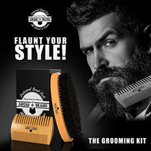 Beard Straightener Grooming Kit for Men, Beard Growth Oil, Sandalwood Balm, Beard Wash, Beard Brush & Comb, Beard Conditioner, Beard Razor and Scissors, & Beard E-Book, Great Gift Idea for Men's (Bamboo)