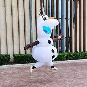 Longteng Olaf Costume Adult Inflatable Costume Men Fancy Dress Halloween Blow Up Suit Cosplay Party