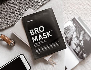 BRO MASK: Korean Face Mask for Men | 2 Pc. Hydrating Anti Aging Sheet Masks Contains Vitamin C, Vitamin E, Hyaluronic Acid, Hydrolyzed Collagen for Face Care & Acne Treatment by Jaxon Lane (4 Pack)