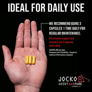 Jocko Fuel Joint Support Supplement - Glucosamine MSM for Joint Pain, Mobility, & Flexibility w/Turmeric & Boswellia (180 Capsules)