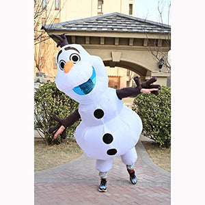 Longteng Olaf Costume Adult Inflatable Costume Men Fancy Dress Halloween Blow Up Suit Cosplay Party