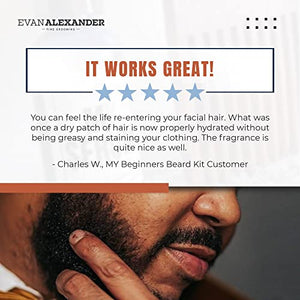 Evan Alexander Grooming MY Beginner’s Beard Kit - Hydrates and Moisturizes - Beard Growth Kit - Simple and Easy Beard Grooming Set - Personal Hygiene Products for Men - Great Fragrance