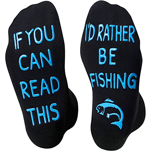 sockfun Unisex Id Rather Be Fishing Socks Fishing Socks Funny Ice Fishing Socks, Fly Fishing Gifts For Men Funny Fishing Gifts Fisherman Gifts Fisherman Gifts