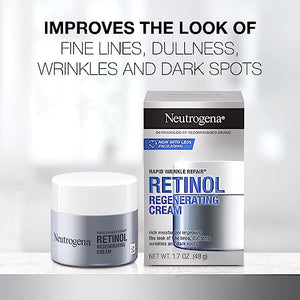 Neutrogena Rapid Wrinkle Repair Retinol Face Moisturizer, Daily Anti-Aging Face Cream with Retinol & Hyaluronic Acid to Fight Fine Lines, Wrinkles, & Dark Spots, 1.7 oz