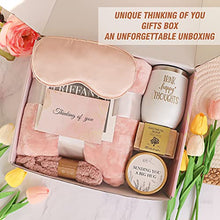 Self Care Gifts for Women, Thinking of You Unique Birthday Gifts, Get Well Soon Care Package with Luxury Flannel Blanket, Christmas Relaxing Spa Gift Box Basket for Her Sister Best Friends Mom