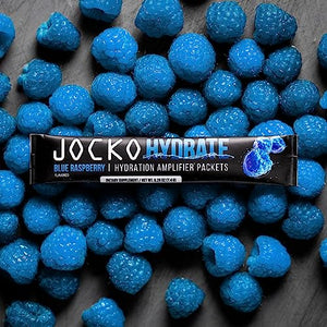 Jocko Fuel Hydrate Electrolytes Powder Packets No Sugar - Hydration Amplifier Packets for Recovery, Dehydration, & Exercise - with Vitamins B6, B12 & C (16 Packets) Blue Raspberry